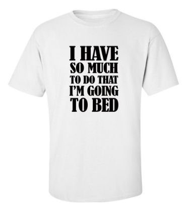 Picture of I Have So Much To Do That I'm Going To Bed T-Shirt