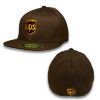 Picture of UPS Flexfit Brown Baseball Cap Hat. Embroidered Front & Back Fitted