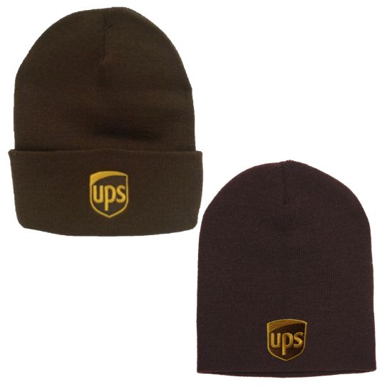 Picture of UPS Embroidered Knit Beanie Skull Cap With Cuff or Without Cuff Winter Hat