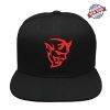 Picture of Dodge Demon Challenger Emblem Embroidered FlexFit Fitted Hat Mopar SRT Red Black