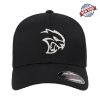 Picture of Dodge Hellcat Challenger Charger Emblem Embroidered FlexFit Fitted Hat Mopar SRT Red Black