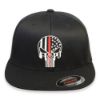 Picture of Punisher Thin Red Line Fire Fighter Support Embroidered Flexfit Hat Baseball Cap