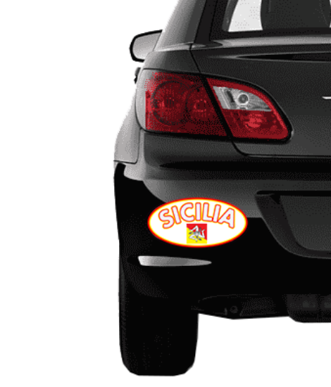 Picture of Sicilia Flag Waterproof Bumper Sticker 5.5 in wide 5 for $10