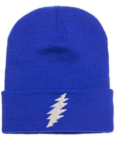 Picture of Grateful Dead Thunderbolt Embroidered Beanie With or Without Cuff