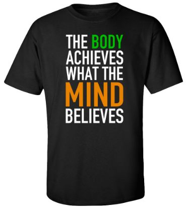 Picture of The Body Achieves What The Mind Believes T-shirt Workout Gym Tee