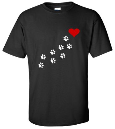 Picture of I Love Pets Pawprints T-shirt