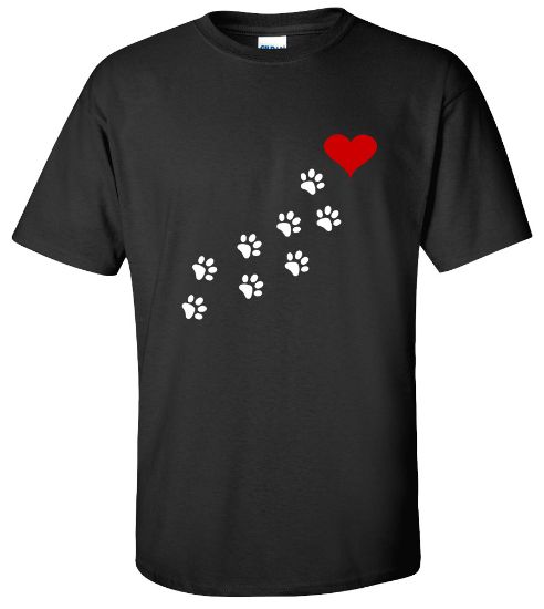 Picture of I Love Pets Pawprints T-shirt