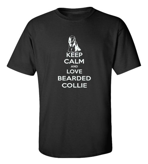 Picture of Keep Calm and Love a Bearded Collie T-shirt