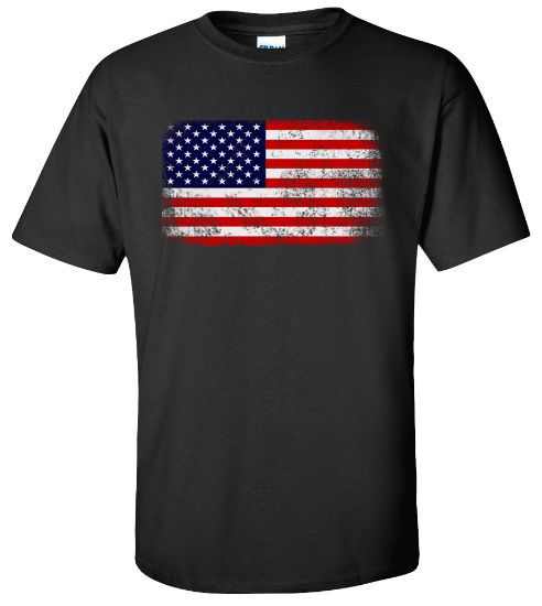 Picture of American Flag Distressed Men's T-shirt