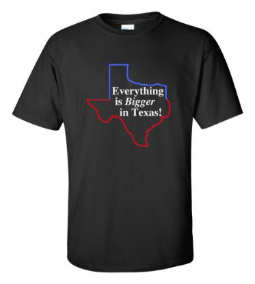 Picture of Everything Is Bigger in Texas Red White Blue T-shirt