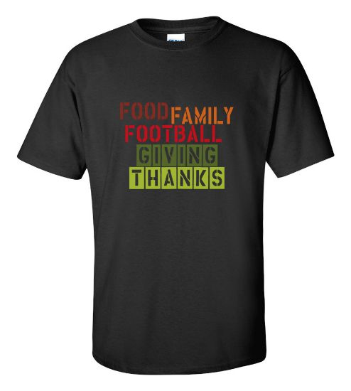 Picture of Food Family Football Giving Thanks Thanksgiving T-Shirt