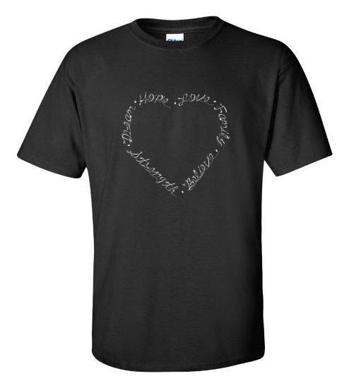 Picture of Dream Hope Love Family Believe Strength T-shirt