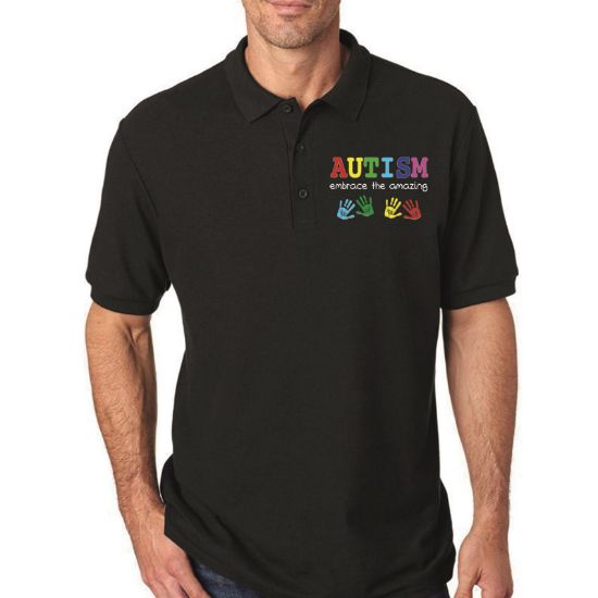 Picture of Autism Embroidery Polo T-Shirt