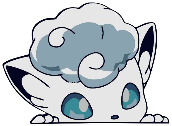 Picture of Alolan Vulpix Peeker Peeking Window 4.75x6 Inches Vinyl Decal