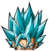 Picture of Goku Super Saiyan Blue Dragon Ball Z Peeking Window Vinyl Decal Anime Sticker 6 Inches