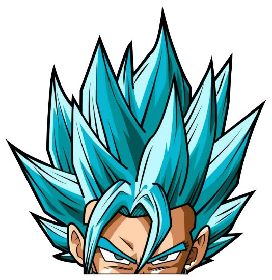 Picture of Goku Super Saiyan Blue Dragon Ball Z Peeking Window Vinyl Decal Anime Sticker 6 Inches