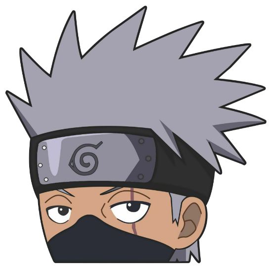 Picture of Kakashi Hatake 4 Naruto Peeking Window Vinyl Decal Anime Sticker 6 Inches