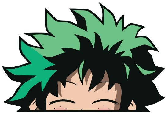 Picture of Izuku Midoriya My Hero Academia Peeking Window Vinyl Decal Anime Sticker 6 Inches