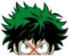 Picture of Izuku Midoriya 2 My Hero Academia Peeking Window Vinyl Decal Anime Sticker 6 Inches