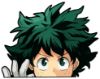 Picture of Izuku Midoriya 3 My Hero Academia Peeking Window Vinyl Decal Anime Sticker 6 Inches