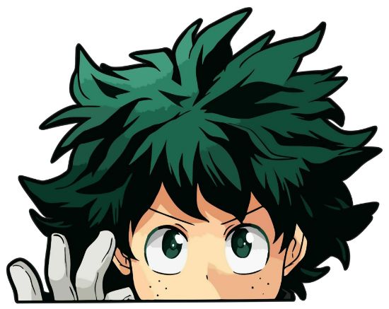 Picture of Izuku Midoriya 3 My Hero Academia Peeking Window Vinyl Decal Anime Sticker 6 Inches